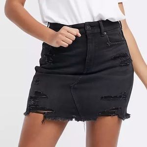 American Eagle Curve Love black jean skirt